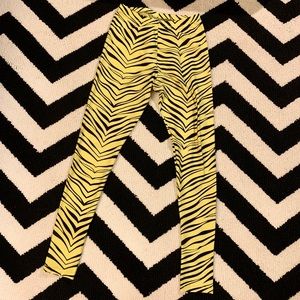 MESSQUEEN Neon Yellow Zebra Spandex Leggings